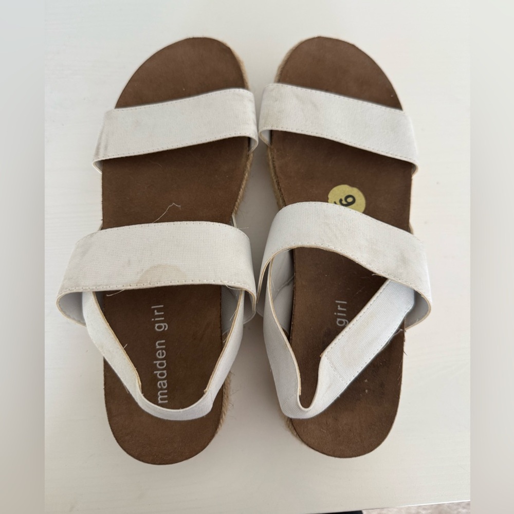 Madden Girl Cream Sandals